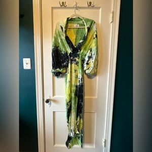 Tie-Dye Maxi Dress in Green and Black
